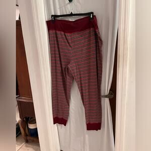 Sleep by cacique gray maroon striped jogger pj bottoms size 26/28
